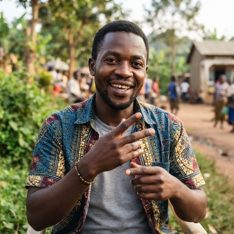 AI-generated illustration representing the Deaf Ugandans people