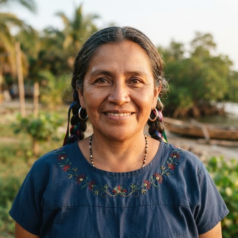 AI-generated illustration representing the Western Huave people
