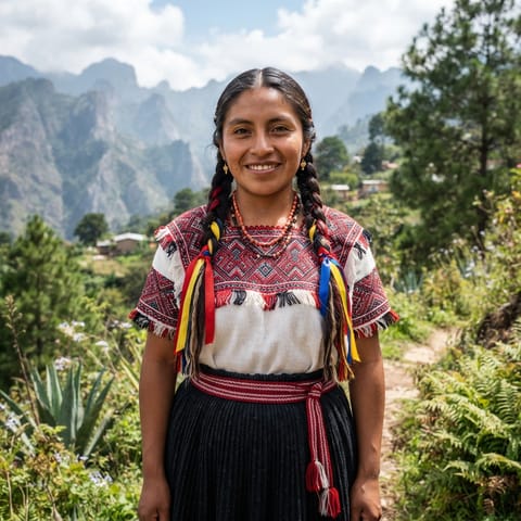 AI-generated illustration representing the Tlahuitoltepec Mixe people