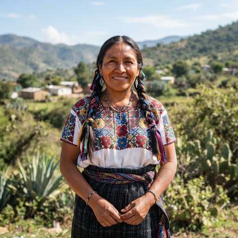AI-generated illustration representing the Southern Puebla Mixtec people