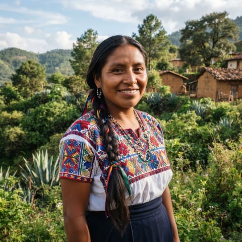 Illustration générée par IA représentant le peuple Santa Maria Zacatepec Mixtec