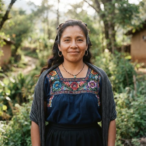 رسم توضيحي مُولَّد بالذكاء الاصطناعي يمثّل شعب Guevea de Humboldt Zapotec