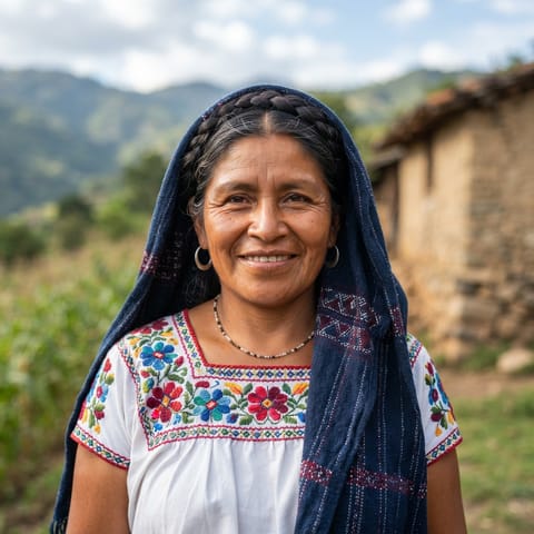 رسم توضيحي مُولَّد بالذكاء الاصطناعي يمثّل شعب San Baltazar Loxicha Zapotec
