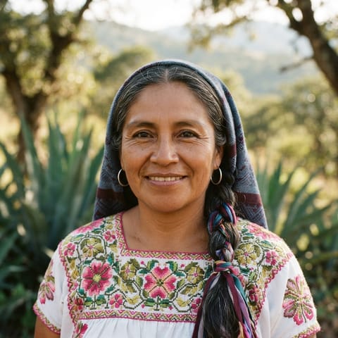 رسم توضيحي مُولَّد بالذكاء الاصطناعي يمثّل شعب Chichicapan Zapotec