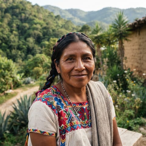 Illustration générée par IA représentant le peuple Elotepec Zapotec