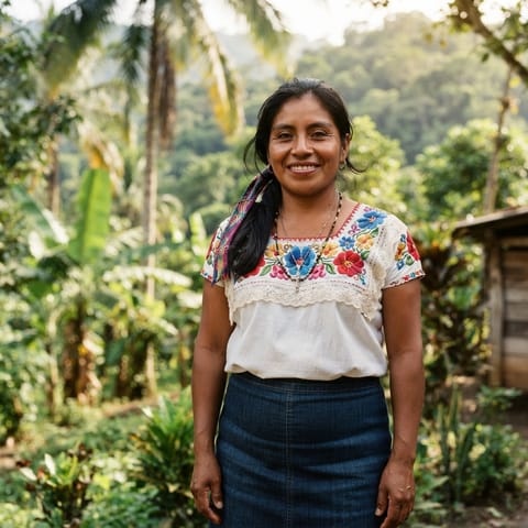 AI-generated illustration representing the Papantla Totonac people