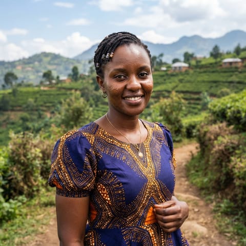 AI-generated illustration representing the Rwandans people
