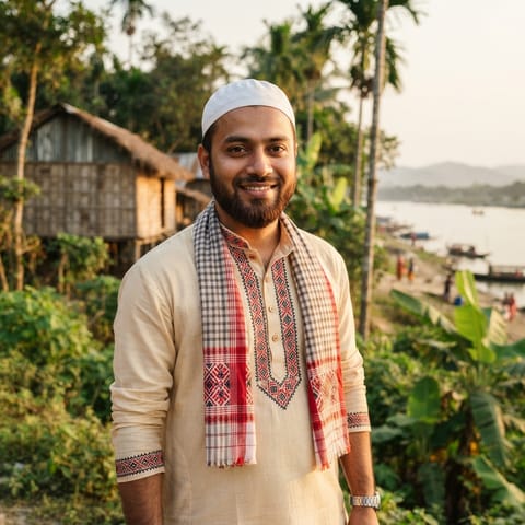 AI-generated illustration representing the Assamese Muslims people