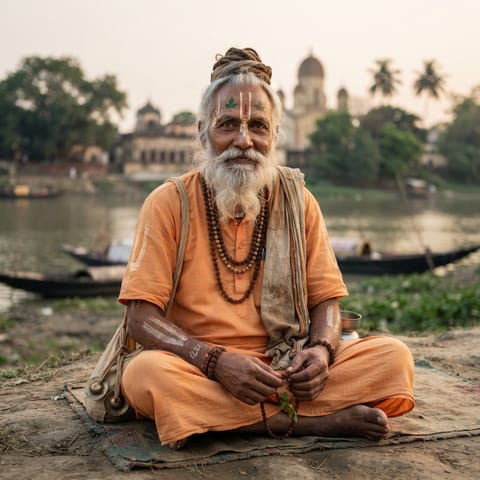 AI-generated illustration representing the Bairagi (Bengali) people