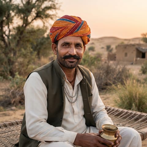 AI-generated illustration representing the Bishnoi people