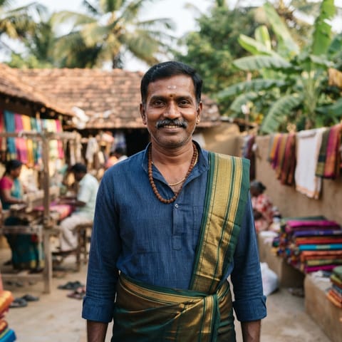 AI-generated illustration representing the Saurastra people