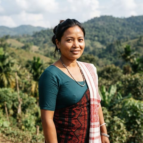 Ilustração gerada por IA representando o povo Karbi
