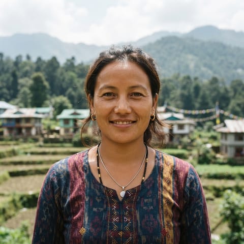 AI-generated illustration representing the Eastern Tamang people