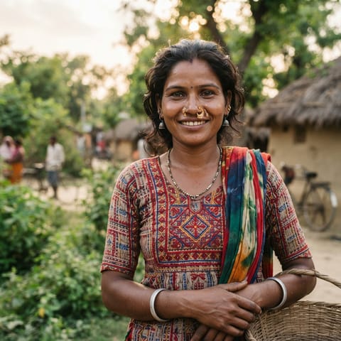 AI-generated illustration representing the Tharu people