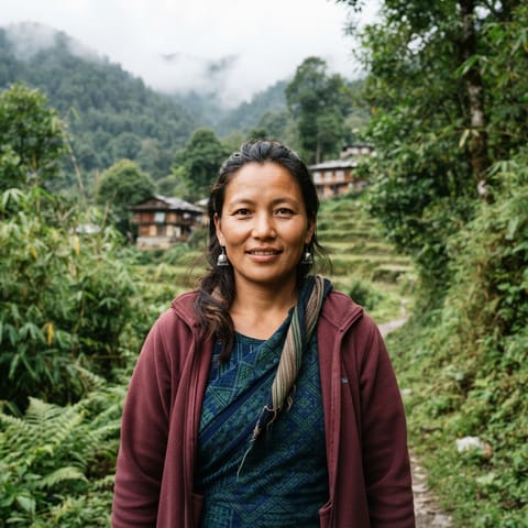 AI-generated illustration representing the Lepcha people