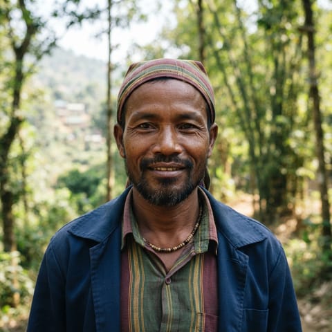 AI-generated illustration representing the Jamatia people