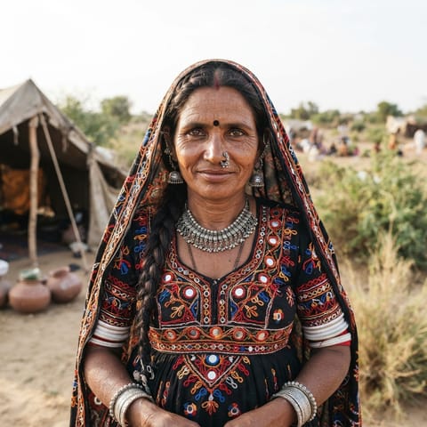 AI-generated illustration representing the Kalbelia people