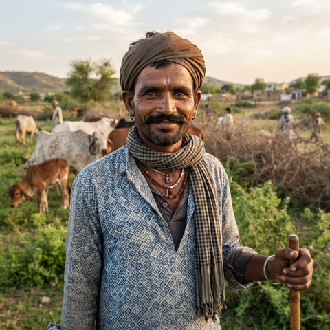 AI-generated illustration representing the Gopal people