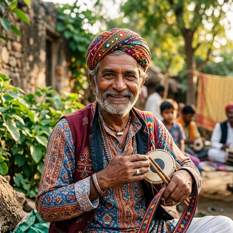 AI-generated illustration representing the Bhand (Urdu) people