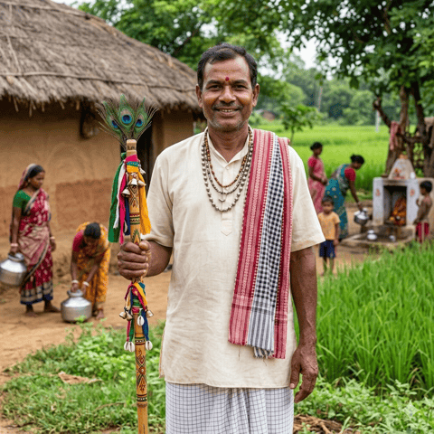 AI-generated illustration representing the Dandachatra Majhi people