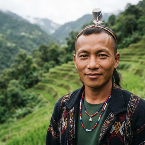 AI-generated illustration representing the Mishmi people
