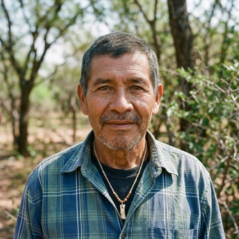رسم توضيحي مُولَّد بالذكاء الاصطناعي يمثّل شعب Chamacocos