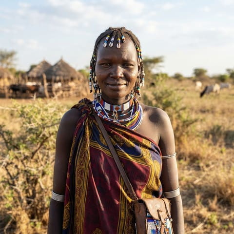 AI-generated illustration representing the Toposa people