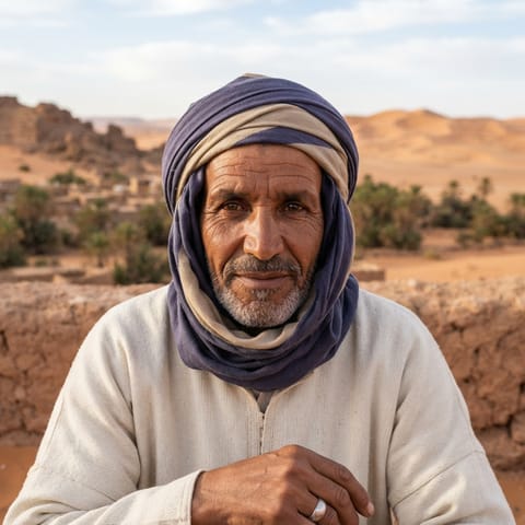 AI-generated illustration representing the Dui-Menia Bedouins people