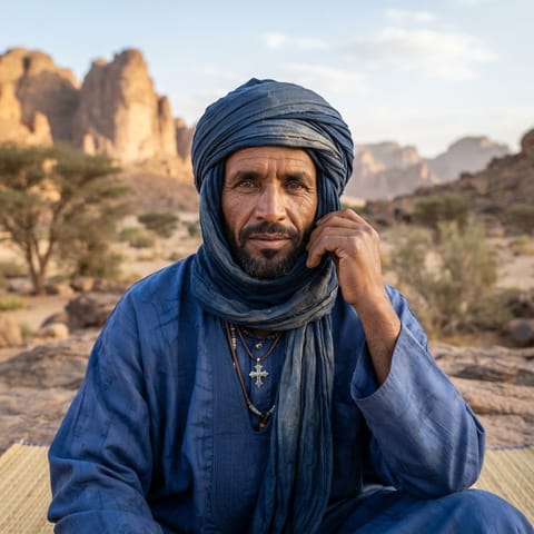 AI-generated illustration representing the Ifora Tuareg people