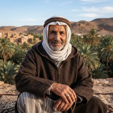 AI-generated illustration representing the Ziban Bedouins people