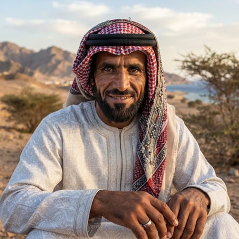 AI-generated illustration representing the Rashaida people