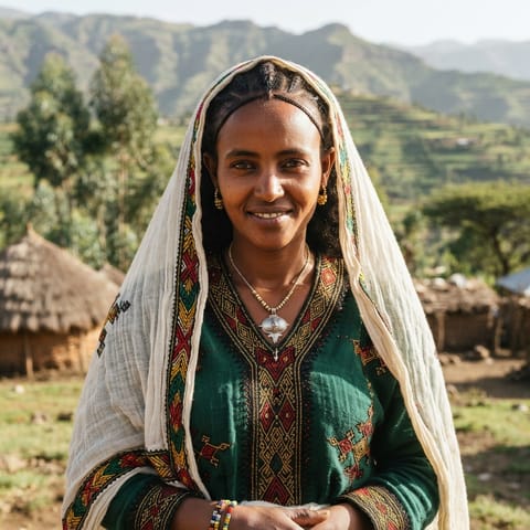 AI-generated illustration representing the Azebu people