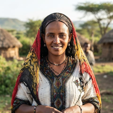 AI-generated illustration representing the Guba people