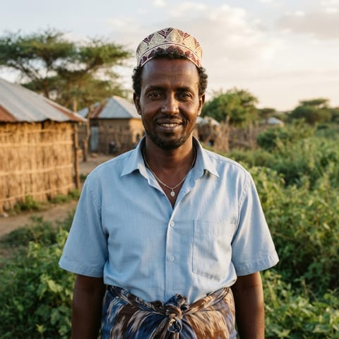 Ilustración generada por IA que representa al pueblo Shabelle