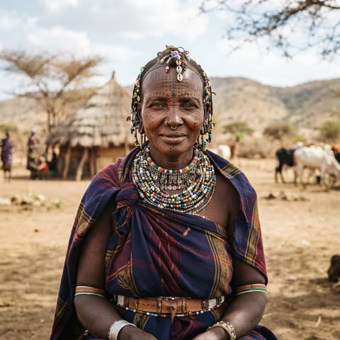 AI-generated illustration representing the Toposa people