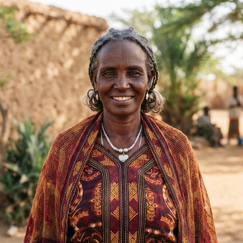 AI-generated illustration representing the Kunama people