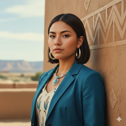 代表Jemez Pueblo人的 AI 生成插图