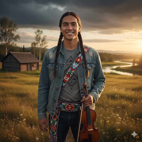 AI-generated illustration representing the French Cree people