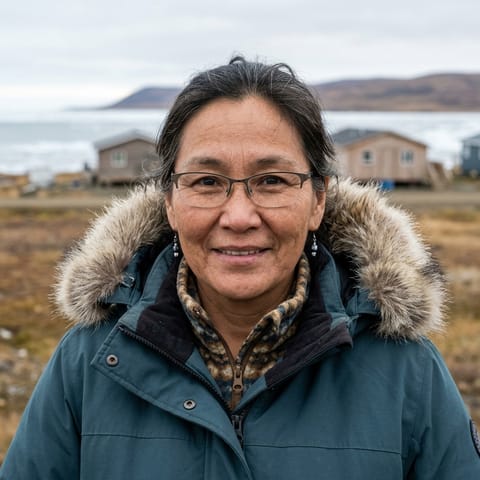Ilustração gerada por IA representando o povo North Alaskan Inupiat