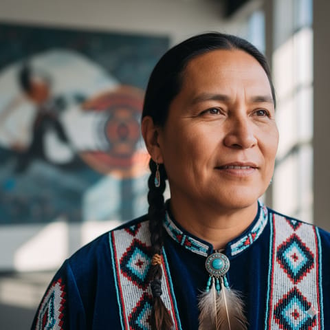 Illustration générée par IA représentant le peuple Wyandot