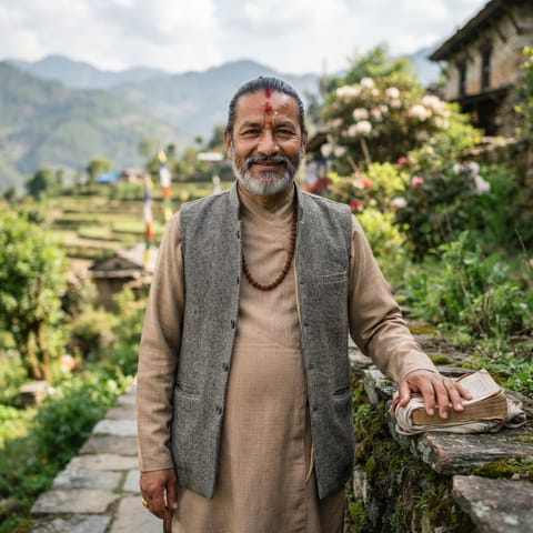 AI-generated illustration representing the Brahmin (Nepali) people
