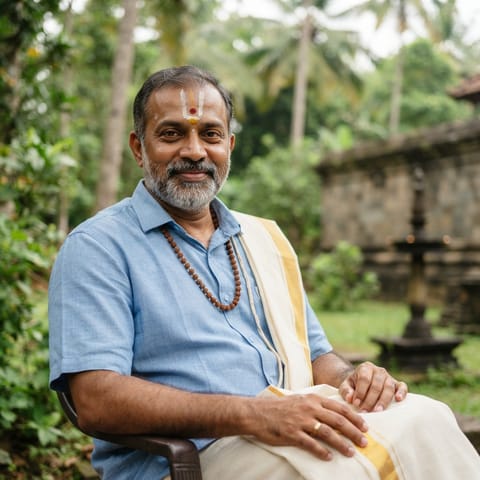 Ilustração gerada por IA representando o povo Brahmin (Malayalam)