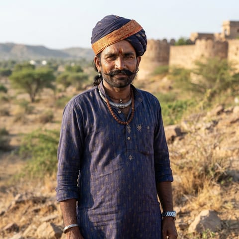 Illustration générée par IA représentant le peuple Rajput (Gujarati)