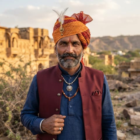 AI-generated illustration representing the Rajput (Marwadi) people
