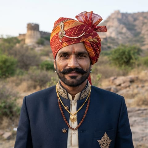 AI-generated illustration representing the Rajput (Malvi) people