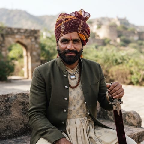 AI-generated illustration representing the Rajput (Mewari) people