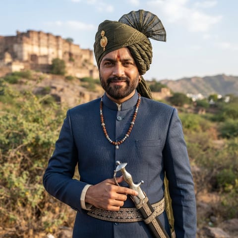 AI-generated illustration representing the Rajput (Sadri) people