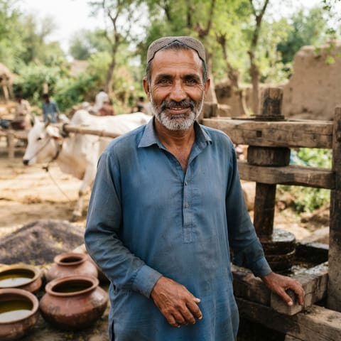 AI-generated illustration representing the Teli (Urdu) people
