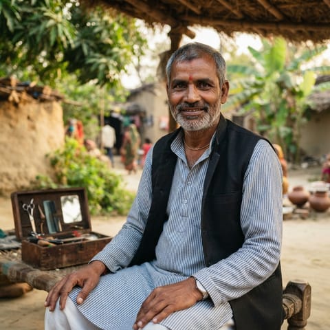 رسم توضيحي مُولَّد بالذكاء الاصطناعي يمثّل شعب Nai (Maithili)