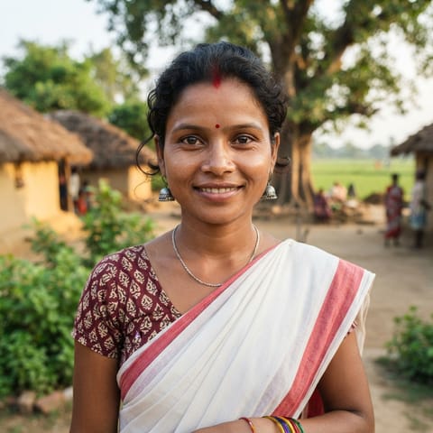 AI-generated illustration representing the Santal (Odia) people